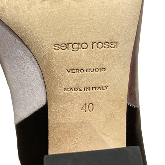 SERGIO ROSSI Color-Block Italian Lamb Goat Leather Emily in Paris Pumps EU 40 - Picture 15 of 16